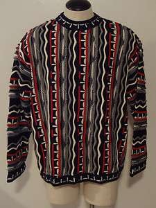 Mens Coogi Australia Striped Sweater Blue Red White XL NICE  