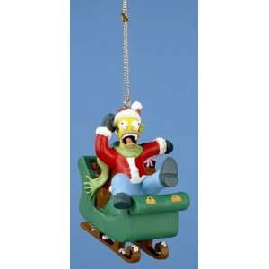 Homer Simpson on Santas Sleigh Christmas Ornament