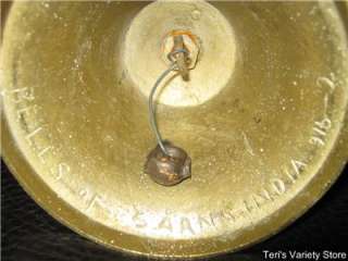 Vintage engraved Bell of Sarna India brass bell 916 2  
