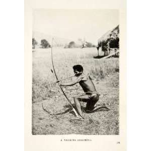 1909 Print Negrito Hunter Bow Arrow Shooting Aboriginal Philippines 