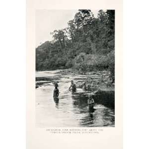  1913 Print Aboriginal Boy Bathing Barron Falls Queensland 