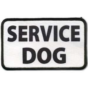  SERVICE DOG Black and White 3 x 5 inch Sew on Patch 