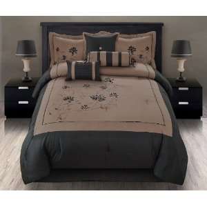   Queen Giada Coffee/Black Embroidered Bed in a Bag