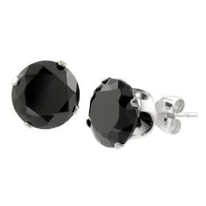 Tressa Sterling Silver Black CZ Round Earrings Jewelry