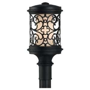 Costa Del Luz Outdoor Post Lantern in Black Size / Bulb Type 18.75 H 