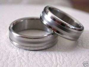 DESIGNER STAINLESS STEEL TWO Wedding Band Promise Rings  