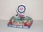 CITIZENS BANK PARK Stadium Figurine Clock Philadelphia Phillies 