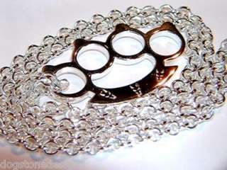 925 SILVER KNUCKLE DUSTER PENDANT BRASS KNUCKLES CHAINS  