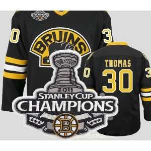  Kids 2011 Stanley CUP Champions Patch #30 Thomas 3rd Black 