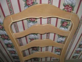Ethan Allen Country French solid birch Ladderback Chairs Bisque 270 