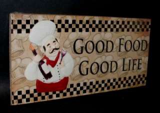   Wooden Wall Plaque Sign Good Food Good Life Kitchen Decor NEW  