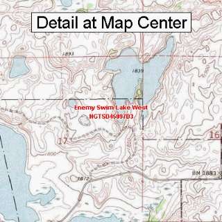 USGS Topographic Quadrangle Map   Enemy Swim Lake West, South Dakota 
