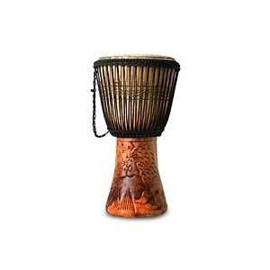  NOVICA Wood djembe drum, King of the Forest