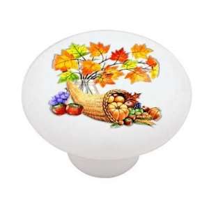 Thanksgiving Cornucopia Horn of Plenty Decorative High Gloss Ceramic 