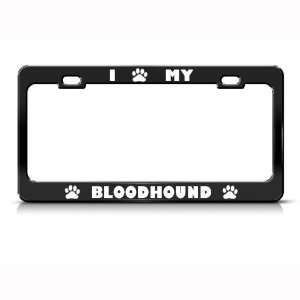  Bloodhound Dog Dogs Black Metal license plate frame Tag 
