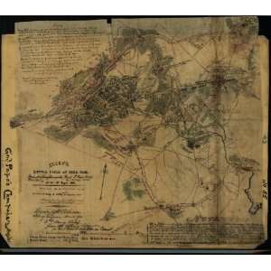    Civil War Map Second battle field at Bull Run.