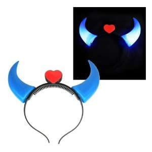  HDE Blue Devil Headband/Tiara w Red Heart and Light Up 