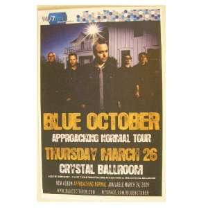 Blue October Poster Handbill Portland OR 