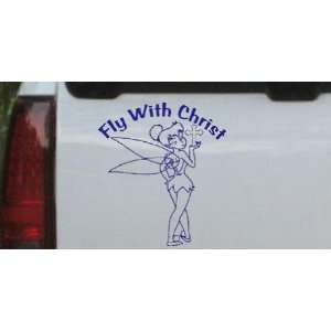  6in X 6.7in Blue    Tinkerbell Fly With Christ Christian 