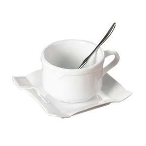  Time Super White Saucers   5 Square   CAC Chinaware   TMS 