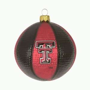  Texas Tech Red Raiders 3.5 Glass Basketball Ornament 