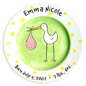  Girl Stork Personalized Plate 