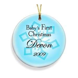  JDS Engravable Personalized Baby Boys First Christmas 