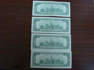 1993 4x $100 DOLLARS BILL NEVER CIRCULATE IN EXCELLENT CONDITION 