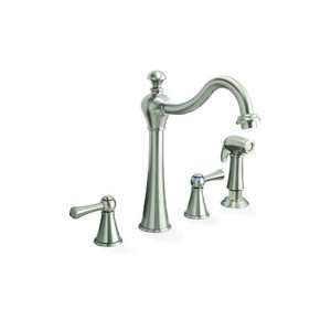 Sonoma Widespread Kitchen Faucet with Handspray   Lead Free   Brushed 