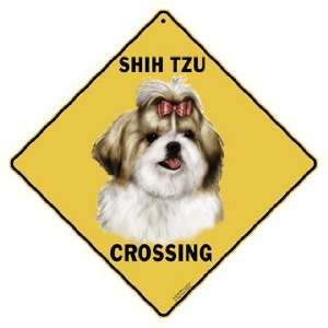 Shih Tzu Crossing 12 X 12 Aluminum Sign
