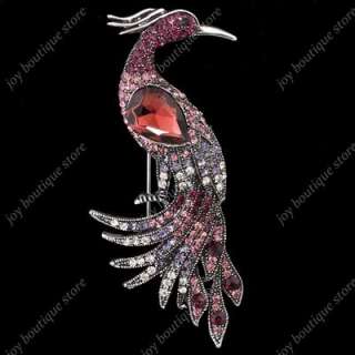   Swarovski crystal rhinestone peacock phoenix bird fashion pin brooch