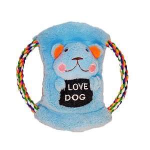  Hows Your Dog 3 in 1 Plush Tug Toy Roped Frisbee   Bear 