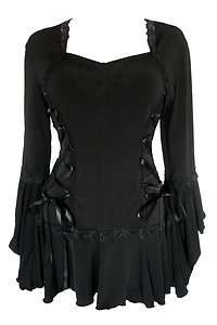 RENAISSANCE Gothic Victorian Peasant BOLERO Corset Top BLACK Size 24 