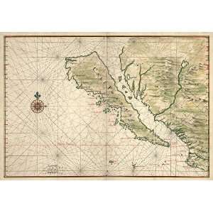  Antique Map of California Shown as an Island (1650) by 