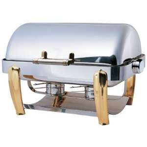   Chafing Dish with Brass Plated Legs and Spoon Holder