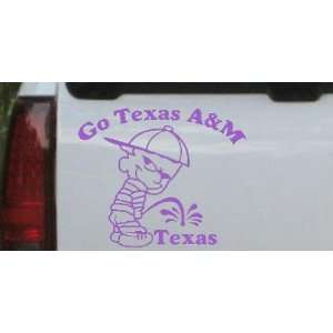 Purple 12in X 10.3in    Go Texas AandM Pee On Texas Car Window Wall 