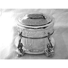 VICTORIAN ANTIQUE SILVER PLATE BISCUIT BOX LONDON c. 1890  