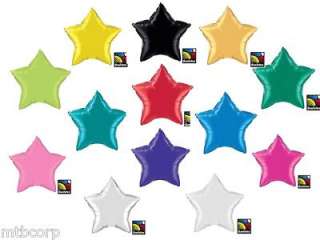 Assorted Solid Color Star Mylar Party Balloon YOU PICK  
