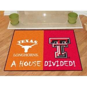  Texas   Texas Tech House Divided Mat   NCAA Sports 