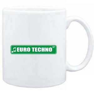  Mug White  Euro Techno STREET SIGN  Music Sports 
