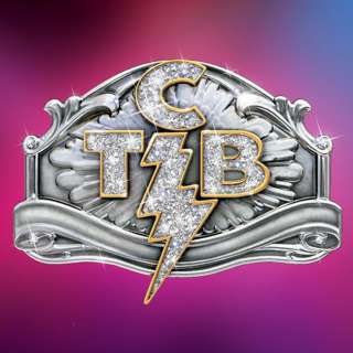 The Elvis Presley TCB And Guitar Fashion Belt Buckles By Bradford 