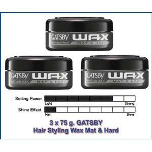  3 X 75 G. Gatsby Hair Styling WAX MAT & Hard From Japan 