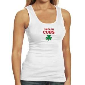 Chicago Cubs Ladies White Fortune Tank Top (Large)  Sports 