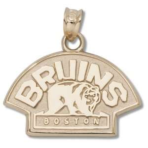  Boston Bruins 1/2 Bear Logo Pendant   Gold Plated Jewelry 