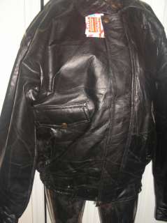Napoline Black Man Genuine Leather Coat/Jacket Size L  