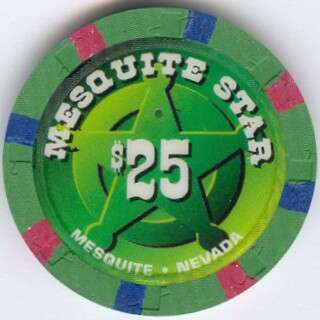 25 Mesquite Star Casino Paulson chip   Large Star  