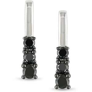  10k White Gold 1/2ct TDW Black Diamond Earrings Jewelry