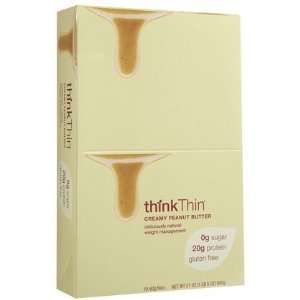 thinkThin Protein Bars, Creamy Peanut Butter, 10 ct (Quantity of 3)
