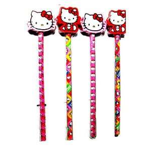  4 Hello Kitty Pencils W Eraser Toys & Games