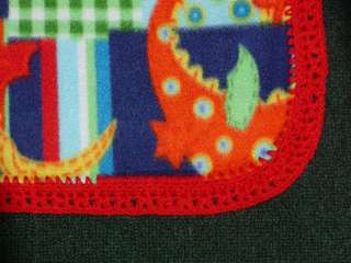 CRIB/TODDLER BLANKET&PILLOWCASE COLORFUL DRAGON PATCHES  
